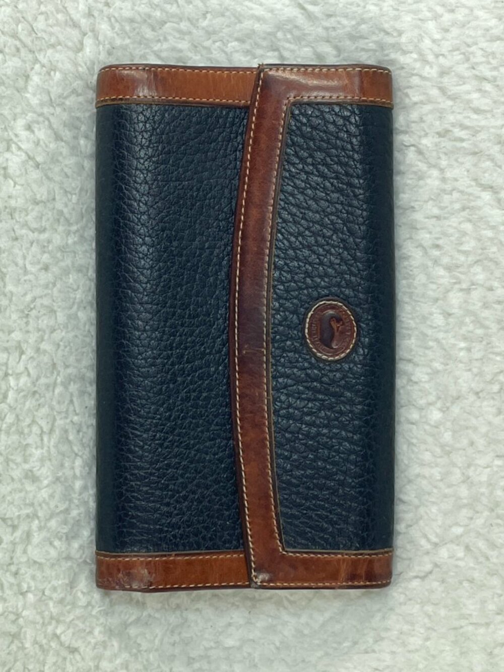 Dooney Bourke VINTAGE Leather Wallet 4"x7" Check Book Coins Credit Cards GOOD